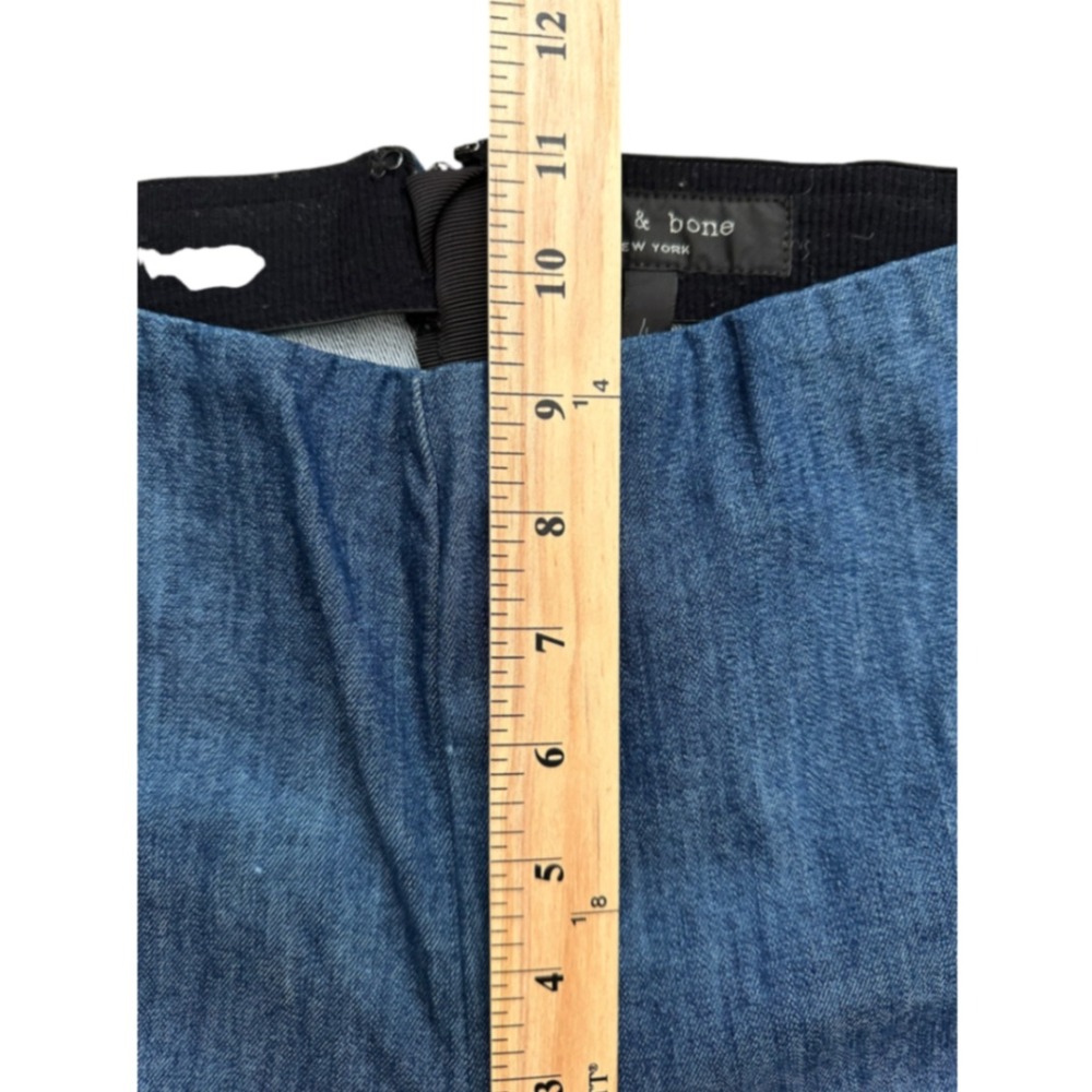 Rag & Bone Skinny Denim Pants Indigo Blue Side Zip Stretch Trousers Size 4 - Picture 4 of 7